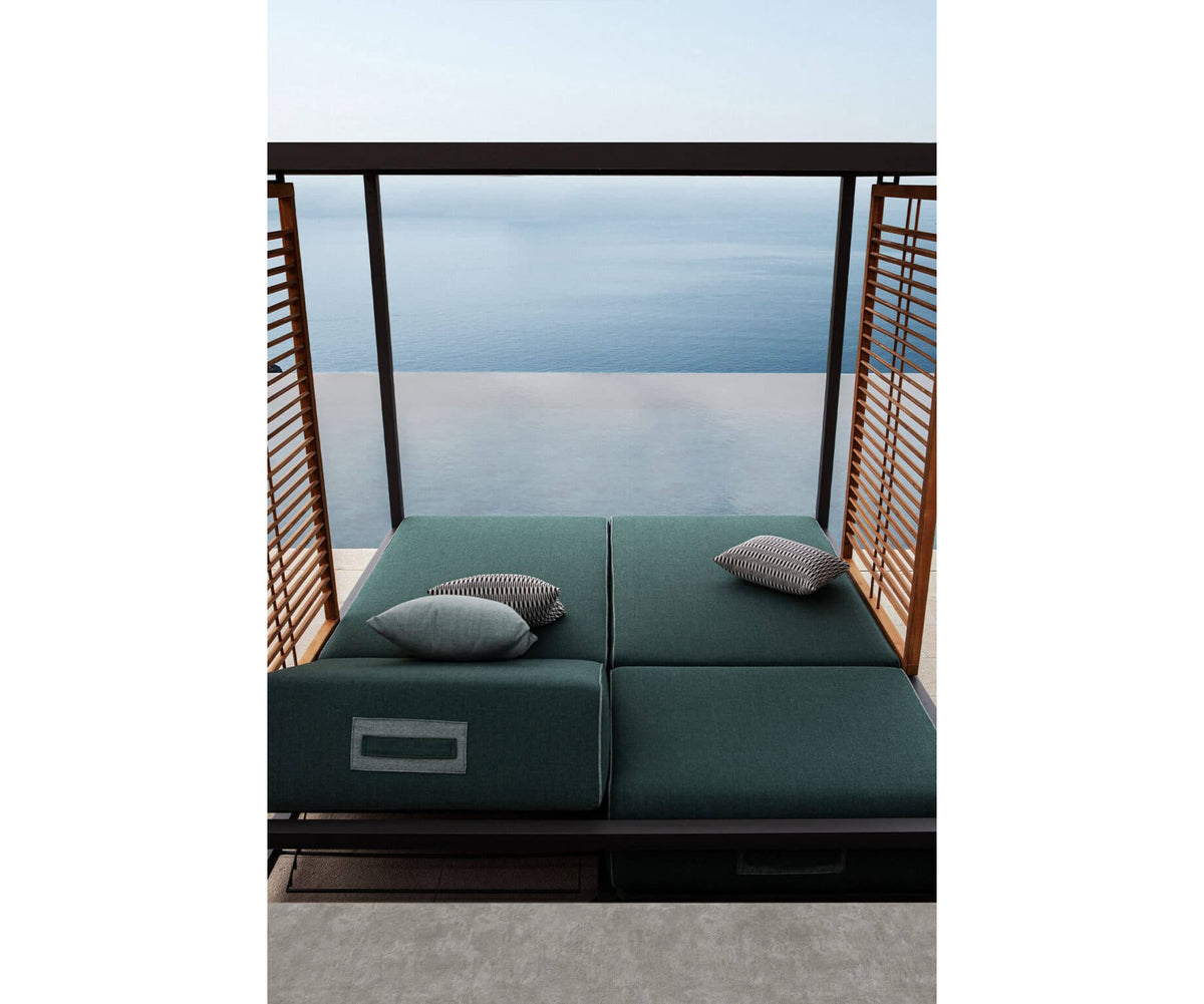 Modern Alcova Outdoor Daybed with Teak Panels Casa Design Group