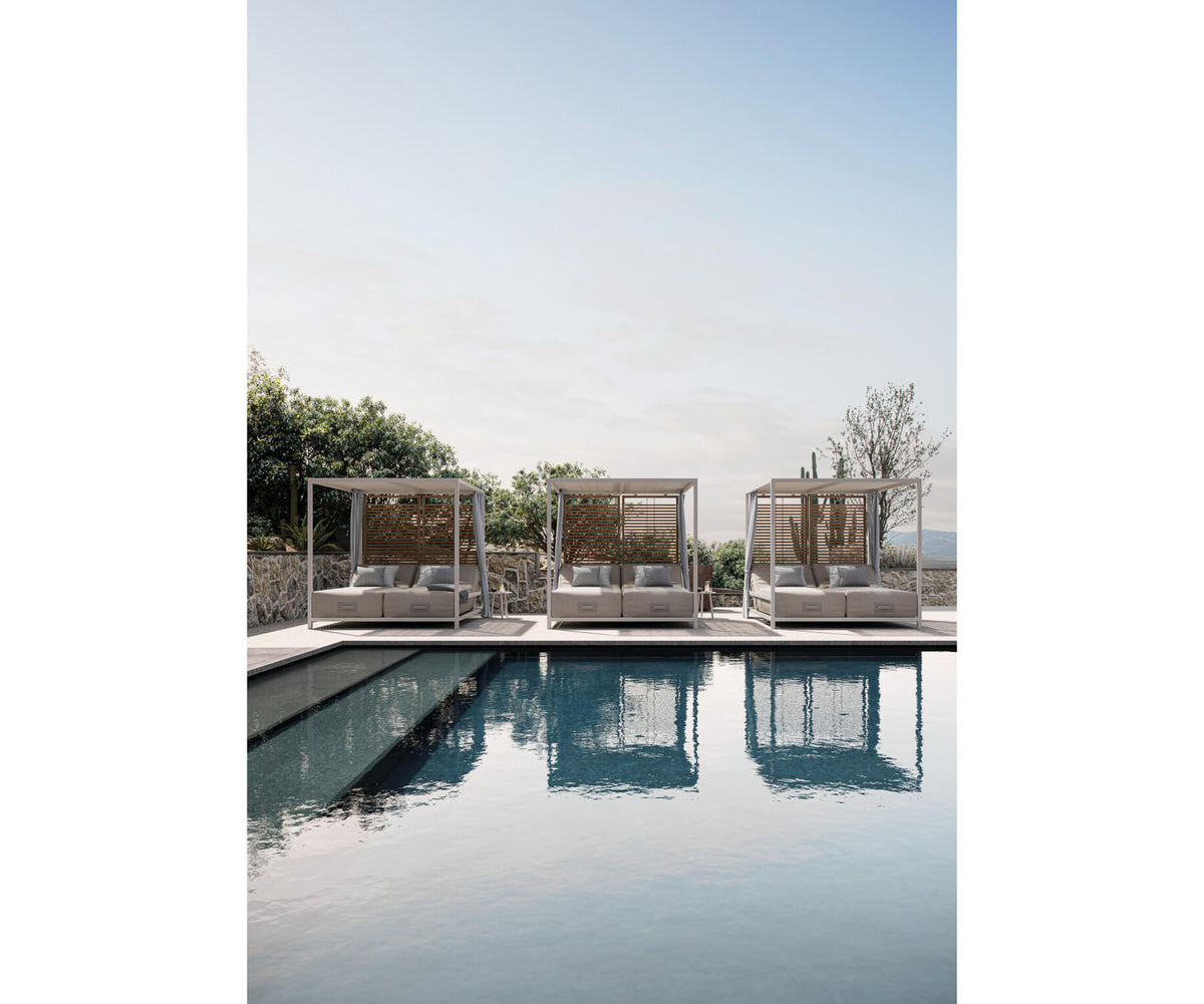 Modern Alcova Outdoor Daybed with Teak Panels Casa Design Group