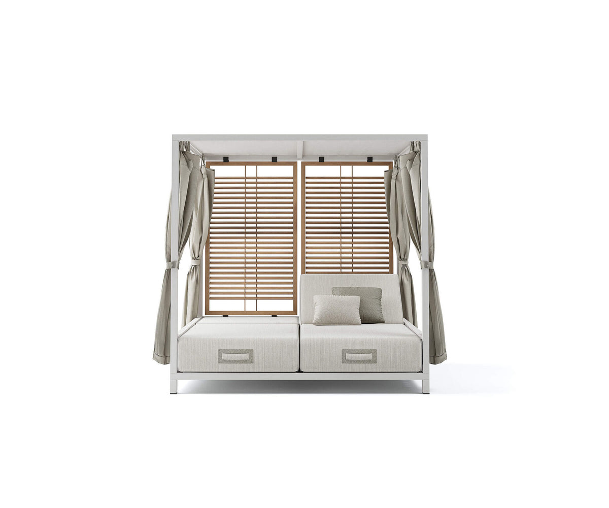 Modern Alcova Outdoor Daybed with Teak Panels Casa Design Group