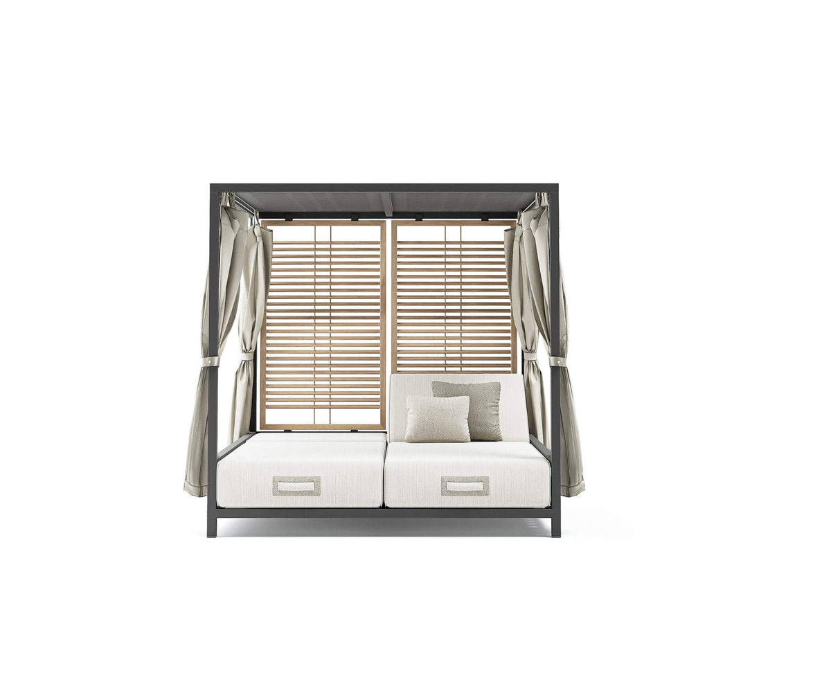 Modern Alcova Outdoor Daybed with Teak Panels Casa Design Group