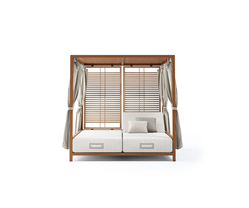 Modern Alcova Outdoor Daybed with Teak Panels Casa Design Group