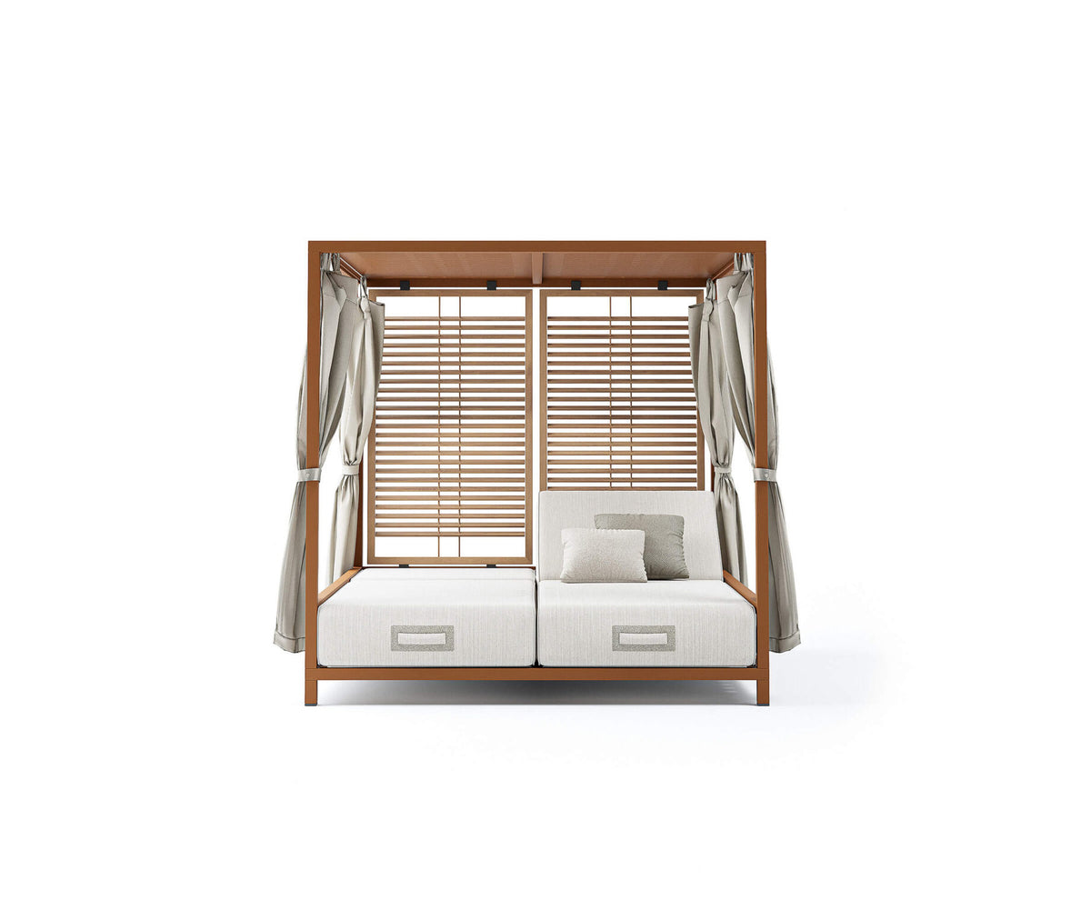 Modern Alcova Outdoor Daybed with Teak Panels Casa Design Group