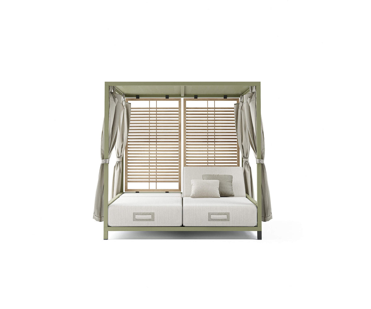 Modern Alcova Outdoor Daybed with Teak Panels Casa Design Group