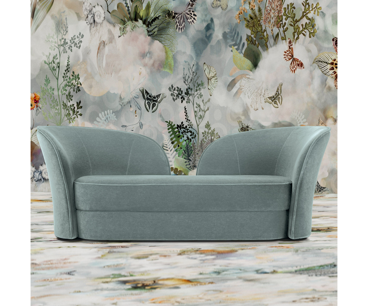 High-End Aldora Double Seater Sofa by Moooi Designed with Feminine Organic Shapes Casa Design Group