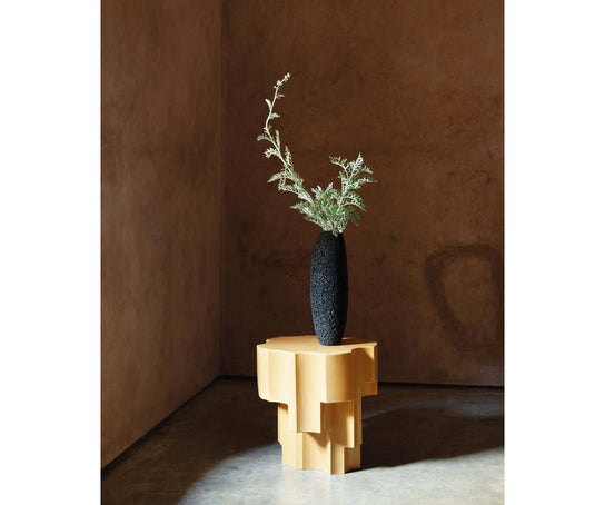 Sculptural Tacchini Altar Side Table, artisanal modern accent Casa Design Group