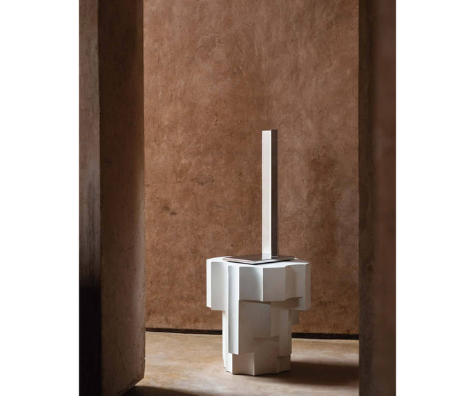 Sculptural Tacchini Altar Side Table, artisanal modern accent Casa Design Group