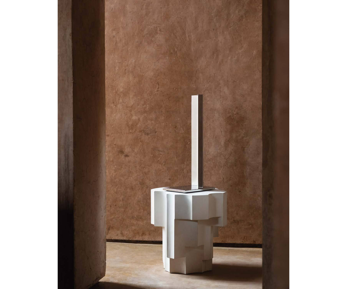 Sculptural Tacchini Altar Side Table, artisanal modern accent Casa Design Group