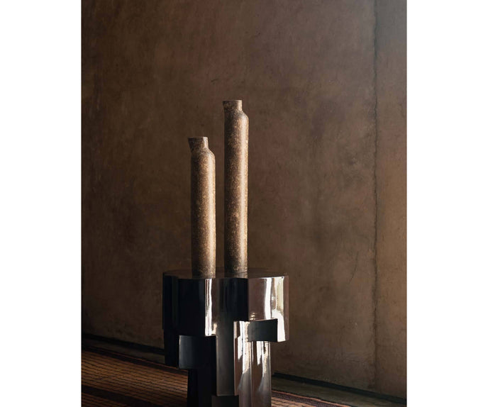 Sculptural Tacchini Altar Side Table, artisanal modern accent Casa Design Group