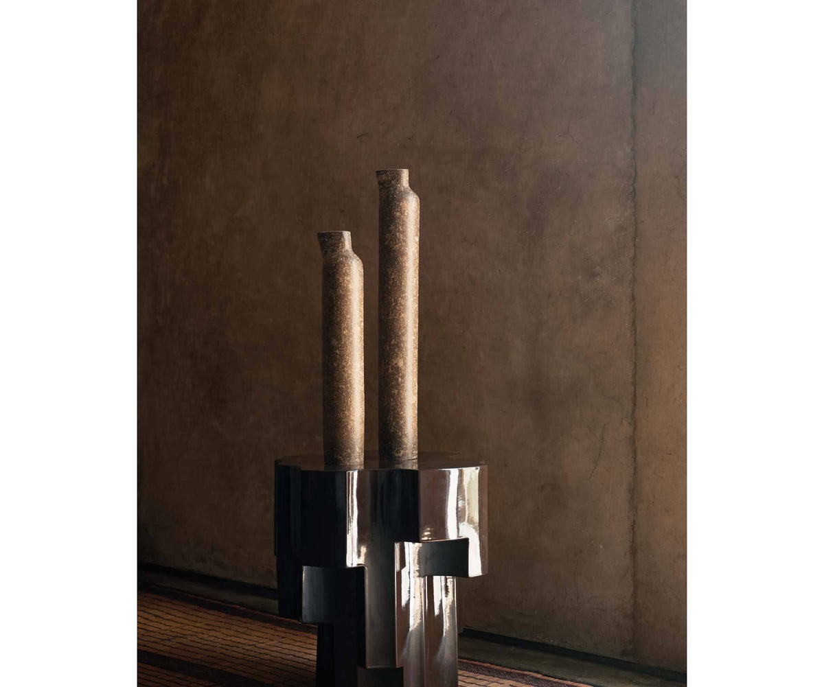 Sculptural Tacchini Altar Side Table, artisanal modern accent Casa Design Group