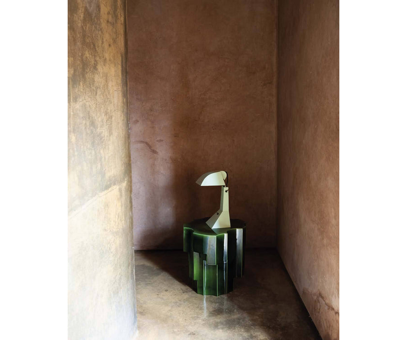 Sculptural Tacchini Altar Side Table, artisanal modern accent Casa Design Group