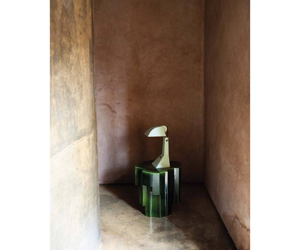 Sculptural Tacchini Altar Side Table, artisanal modern accent Casa Design Group