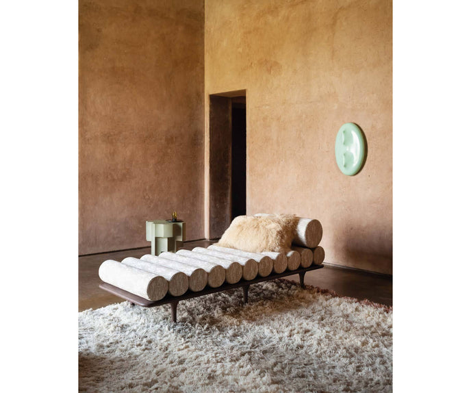 Sculptural Tacchini Altar Side Table, artisanal modern accent Casa Design Group