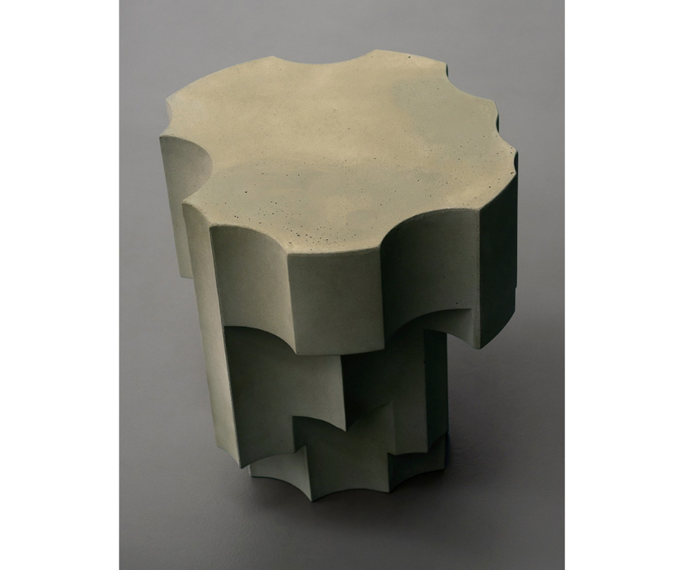 Sculptural Tacchini Altar Side Table, artisanal modern accent Casa Design Group