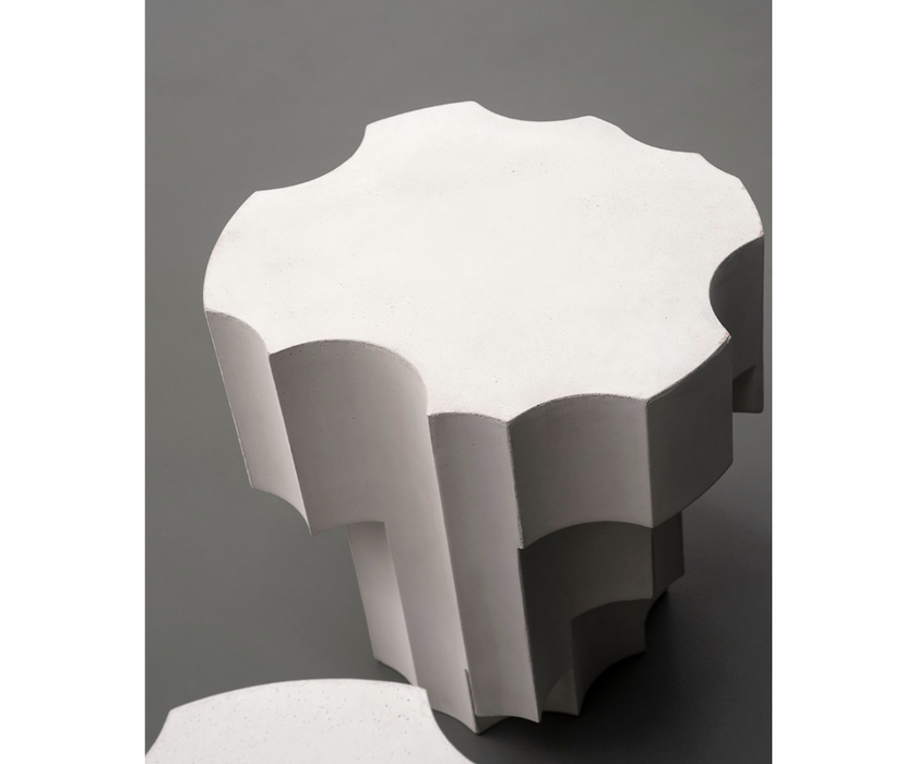 Sculptural Tacchini Altar Side Table, artisanal modern accent Casa Design Group