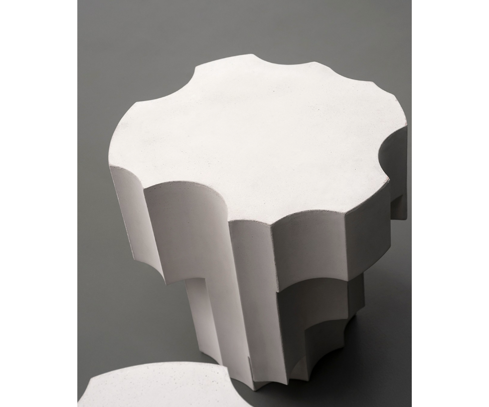 Sculptural Tacchini Altar Side Table, artisanal modern accent Casa Design Group