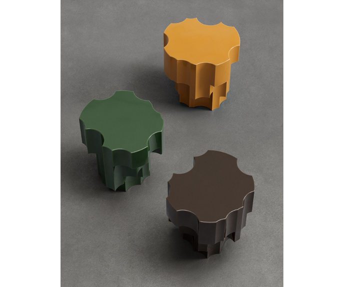 Sculptural Tacchini Altar Side Table, artisanal modern accent Casa Design Group