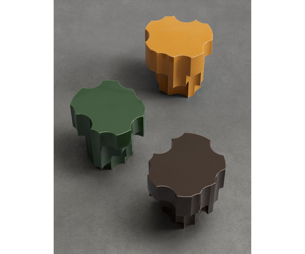 Sculptural Tacchini Altar Side Table, artisanal modern accent Casa Design Group