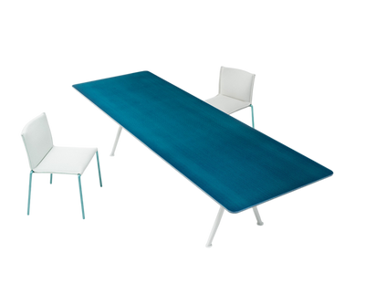 Glossy Aluminum Base and Cristal Top Altopiano Outdoor Dining Table by Paola Lenti Casa Design Group