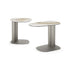 Amalfi C-Table with sculptural steel base, curved metal column and organic ceramic top by Cattelan Italia | Casa Design Group
