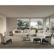 Amanda Bergère by Frigerio upholstered lounge chair with solid wood base Casa Design Group