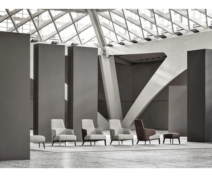 Amanda Bergère by Frigerio upholstered lounge chair with solid wood base Casa Design Group
