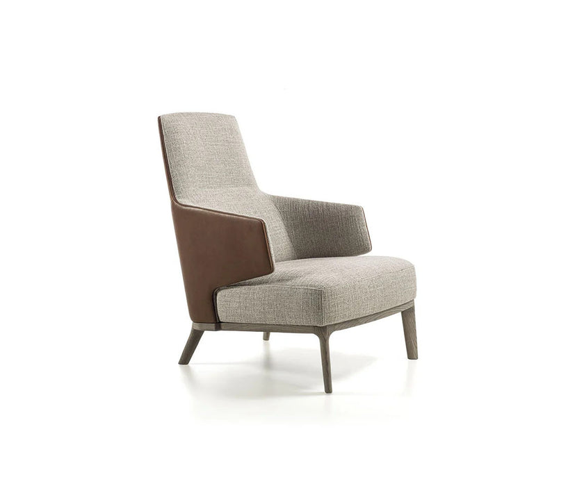 Amanda Bergère by Frigerio upholstered lounge chair with solid wood base Casa Design Group