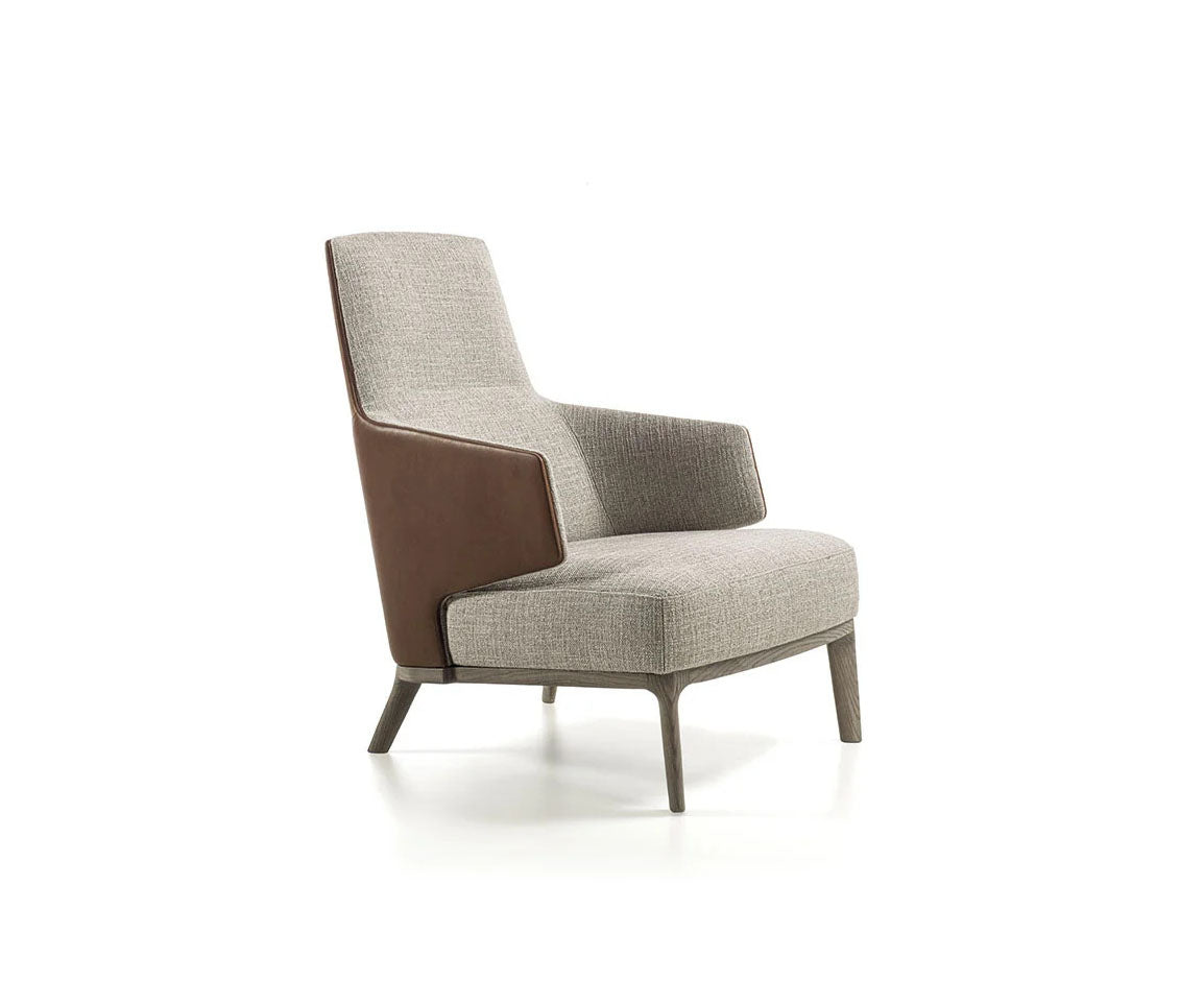 Amanda Bergère by Frigerio upholstered lounge chair with solid wood base Casa Design Group