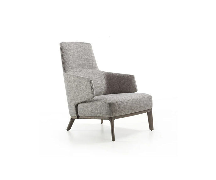 Amanda Bergère by Frigerio upholstered lounge chair with solid wood base Casa Design Group