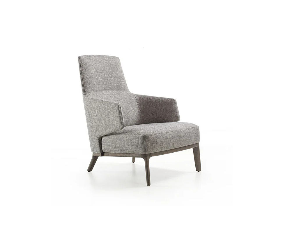 Amanda Bergère by Frigerio upholstered lounge chair with solid wood base Casa Design Group