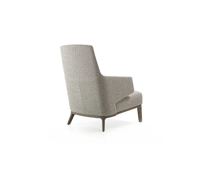 Amanda Bergère by Frigerio upholstered lounge chair with solid wood base Casa Design Group