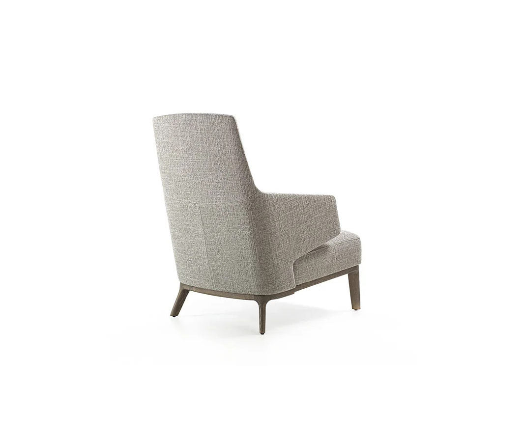 Amanda Bergère by Frigerio upholstered lounge chair with solid wood base Casa Design Group