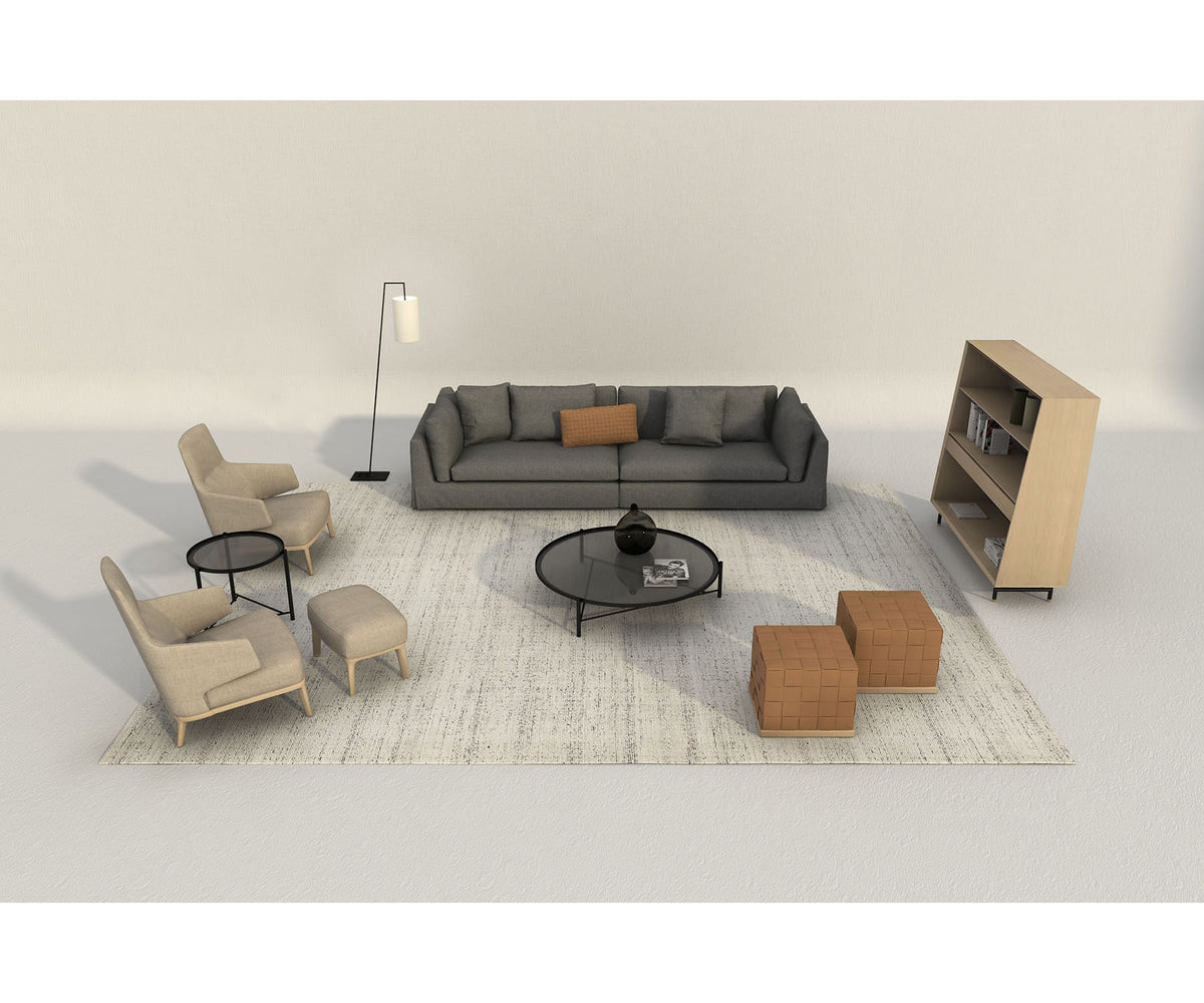 Amanda Bergère by Frigerio upholstered lounge chair with solid wood base Casa Design Group