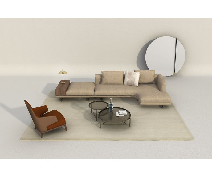 Amanda Bergère by Frigerio upholstered lounge chair with solid wood base Casa Design Group
