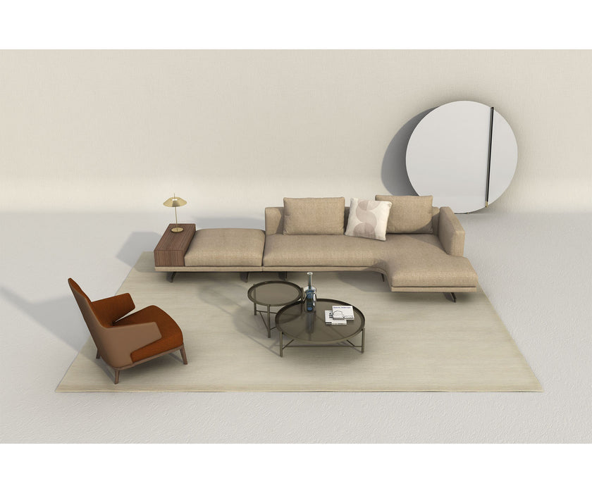 Amanda Bergère by Frigerio upholstered lounge chair with solid wood base Casa Design Group