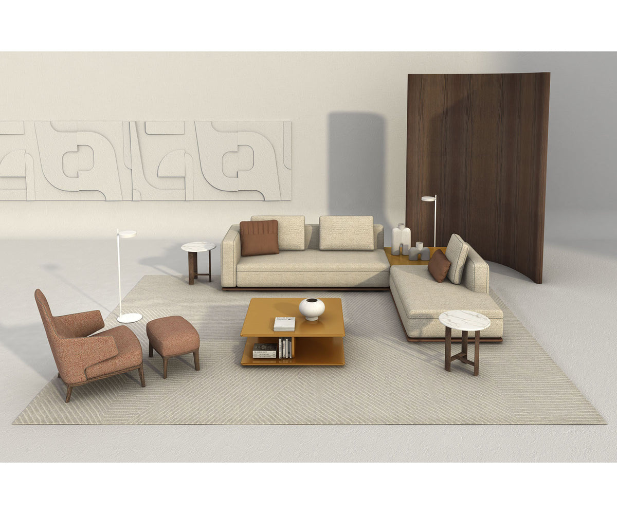 Amanda Bergère by Frigerio upholstered lounge chair with solid wood base Casa Design Group