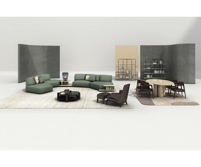 Amanda Bergère by Frigerio upholstered lounge chair with solid wood base Casa Design Group