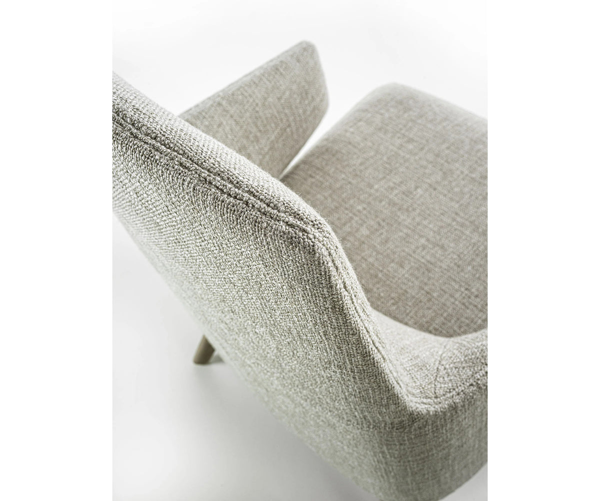 Amanda Bergère by Frigerio upholstered lounge chair with solid wood base Casa Design Group