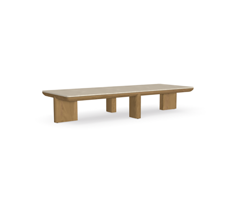 Amanu rectangular teak coffee table by Yabu Pushelberg for Tribù | Casa Design Group