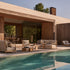 Amanu rectangular teak coffee table by Yabu Pushelberg for Tribù | Casa Design Group