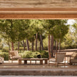 Amanu rectangular teak coffee table by Yabu Pushelberg for Tribù | Casa Design Group