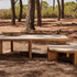 Amanu round teak coffee table by Yabu Pushelberg for Tribù | Casa Design Group