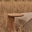 Amanu sculptural teak C-table by Yabu Pushelberg for Tribù | Casa Design Group
