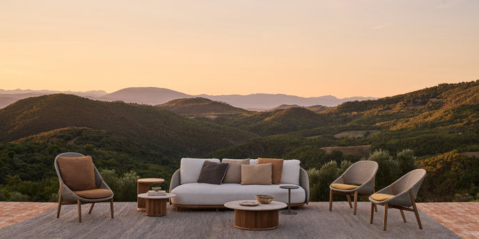 Amanu sculptural teak C-table by Yabu Pushelberg for Tribù | Casa Design Group