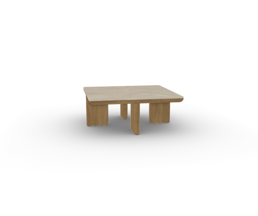 Amanu square teak coffee table by Yabu Pushelberg for Tribù | Casa Design Group
