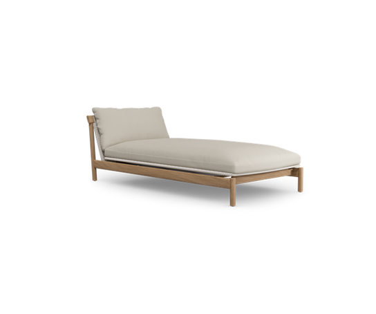 Amanu teak and woven daybed by Yabu Pushelberg for Tribù | Casa Design Group