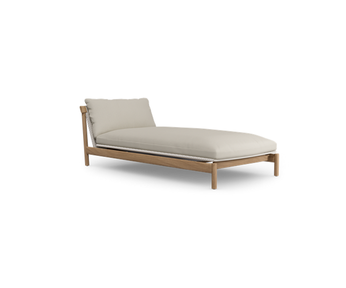 Amanu teak and woven daybed by Yabu Pushelberg for Tribù | Casa Design Group