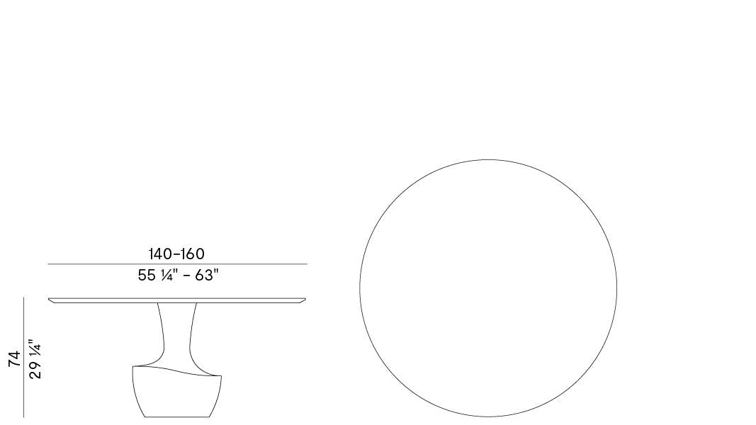 High End Anfora Marble Base Table by Potocco Casa Design Group