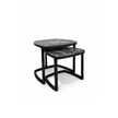 Antigone Side Tables floor sample with Grey Carnico marble tops and wenge-stained ash wood bases – Casa Design Group  