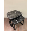 Antigone Side Tables floor sample with Grey Carnico marble tops and wenge-stained ash wood bases – Casa Design Group  