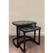 Antigone Side Tables floor sample with Grey Carnico marble tops and wenge-stained ash wood bases – Casa Design Group  
